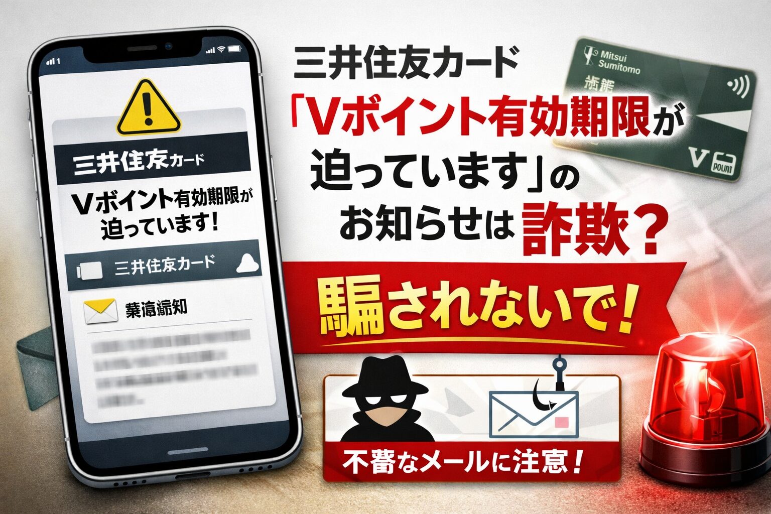 【要注意】三井住友カード「Vポイント有効期限が迫っています」のお知らせは詐欺？