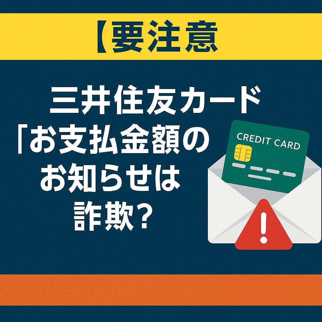 【要注意】三井住友カード「お支払金額のお知らせ」は詐欺?不審メール見分け方と対応方法を解説