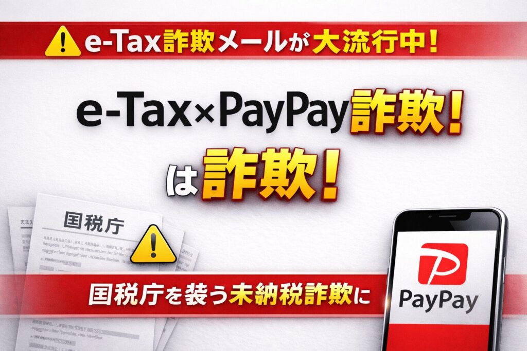 【重要】国税庁 未納税額に関するご案内（e-Tax）確定申告シーズンを狙った不審な詐欺メールに要警戒