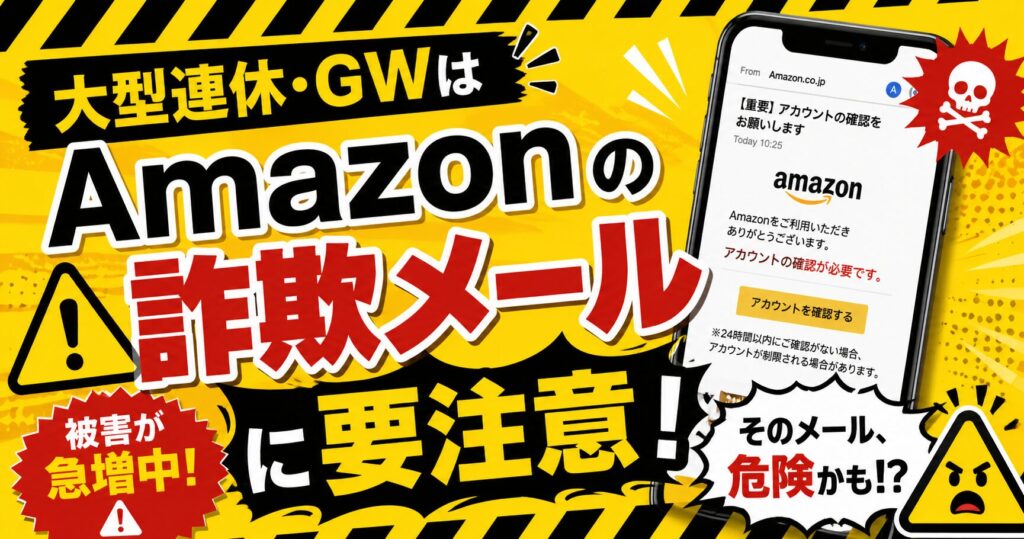 連休は「Amazon詐欺メール」に要注意！大型連休を狙った詐欺メールが急増中（実例あり）