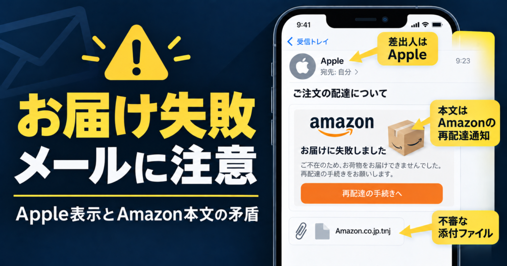 【注意】Apple お届け失敗のお知らせ詐欺