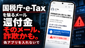 【2026年】国税庁・e-Taxを騙る還付金メールに注意｜偽アプリ誘導と対処法